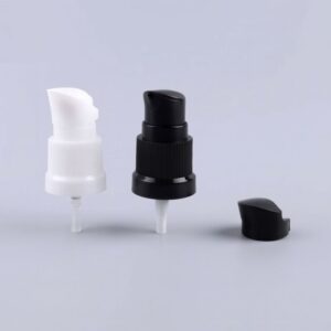 Black and White Serum Pump – 18mm, PP Plastic, Round Shape